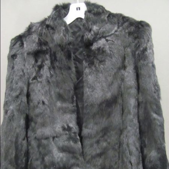 Vintage Jackets & Blazers - Hillmoor 100% Rabbit Fur Black Coat 🖤